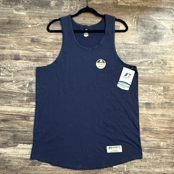 Russell Athletic Navy Sleeveless Muscle tank top Men’s Large, Workout gear - Picture 1 of 6